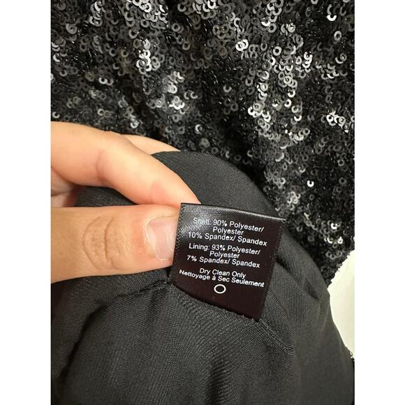 Dress‎ the Population Sequin Mini fit flare black Dress Size XS - Picture 4 of 6